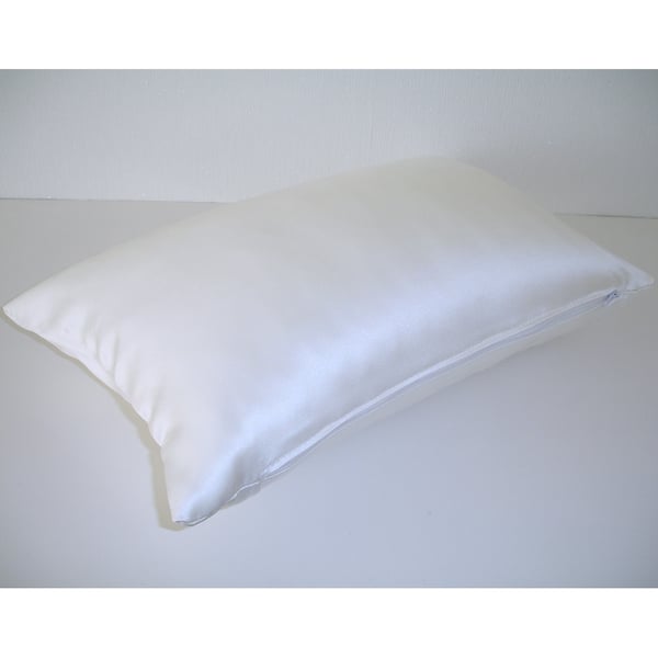 Mulberry Silk Tempur Travel Pillow Cushion Cover 16x10 inch Hypoallergenic White