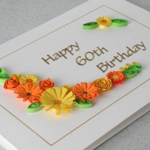 Quilled 60th birthday card