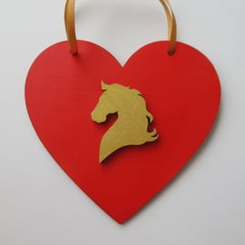 Horse Love Heart Hanging Decoration Valentine Pony