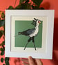 Limited edition: Secretary Bird Lino Print Mounted - Image 3