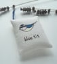 freehand embroidered lavender bag sachet hanging decoration BLUE TIT - Image 2
