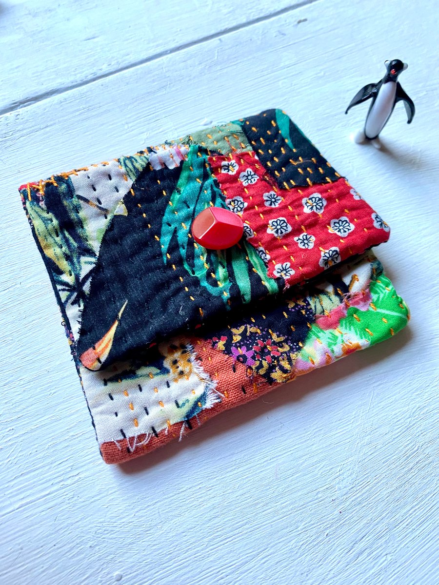 Hand Stitched Boro Work Purse 