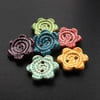 Tiny little ceramic flower buttons