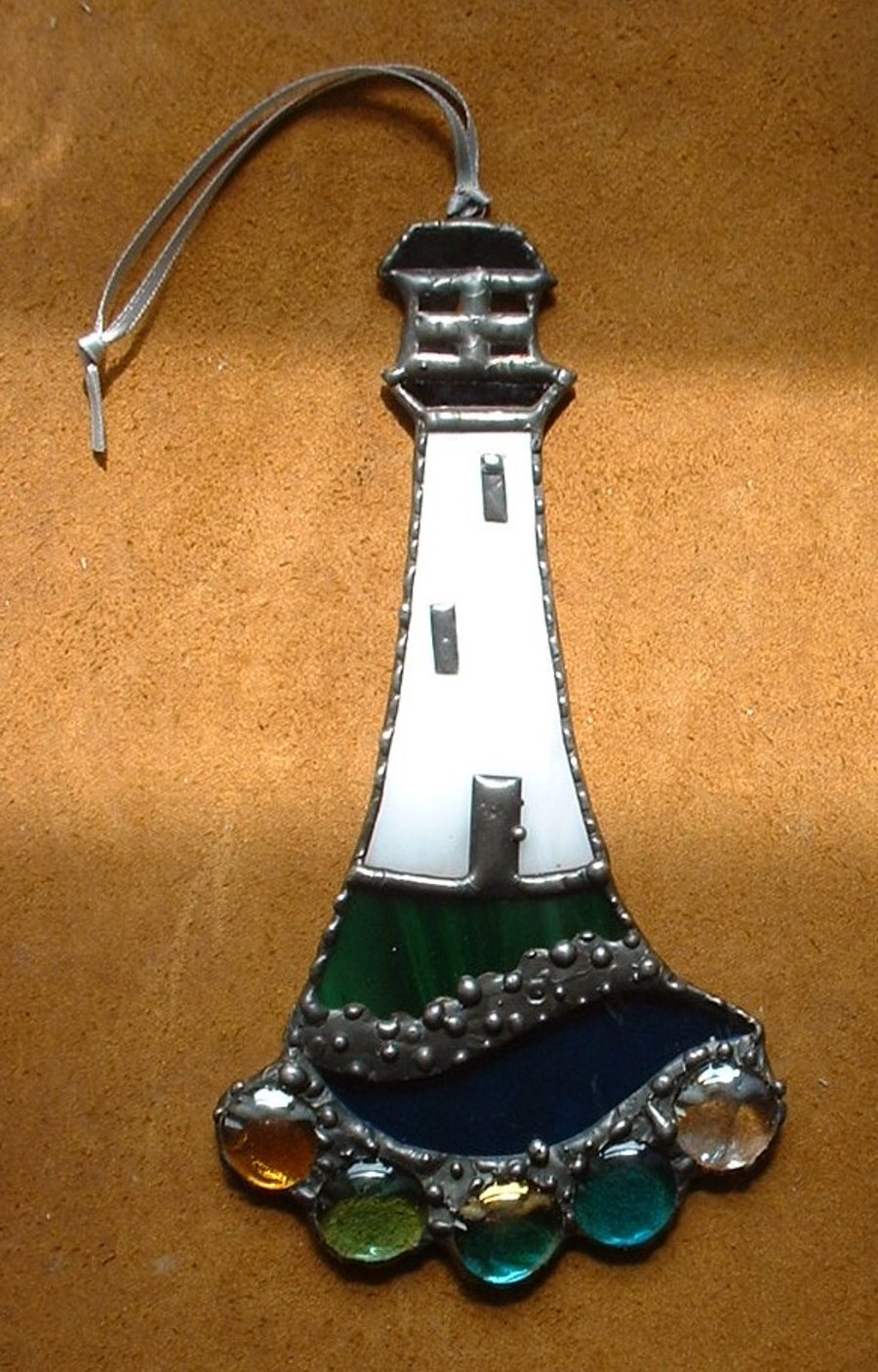 Stained Glass Lighthouse Suncatcher