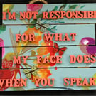 Hand decorated hanging wooden sign 