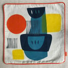 Perfectly Imperfect -COVER ONLY Hand printed Linen cushion - Troubadour Design 2