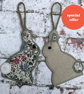 Two Hanging Rabbit Decorations One Liberty Fabric and One Linen Fabric  - Image 1