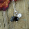 Bead charm cluster pendant with pearl and labradorite