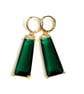 Long Emerald Green Crystal Earrings, Gold Dangles