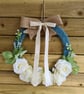 Cashmere Wrapped Wreath With Artificial Roses