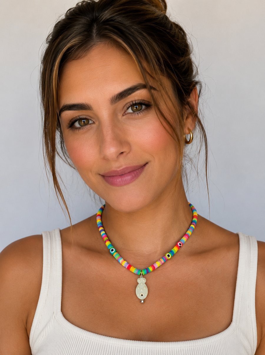 Beaded Fish Pendant 