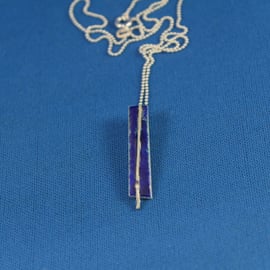 Silver and enamel strap pendant