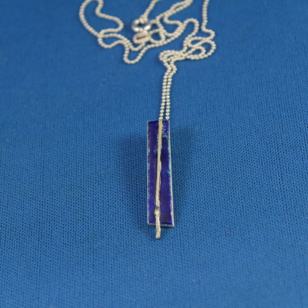 Silver and enamel strap pendant