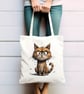 Cat Fun Cat Tote Cotton Shopping Bag. ( Number 3 )