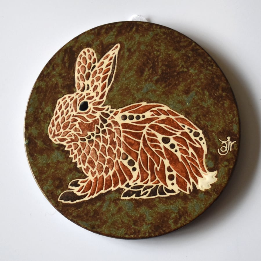 A119 Wall plaque coaster rabbit (Free UK postage)