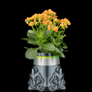 Modern Self-Watering Planter  3D Printed Flower Pot, Unique Indoor Planter
