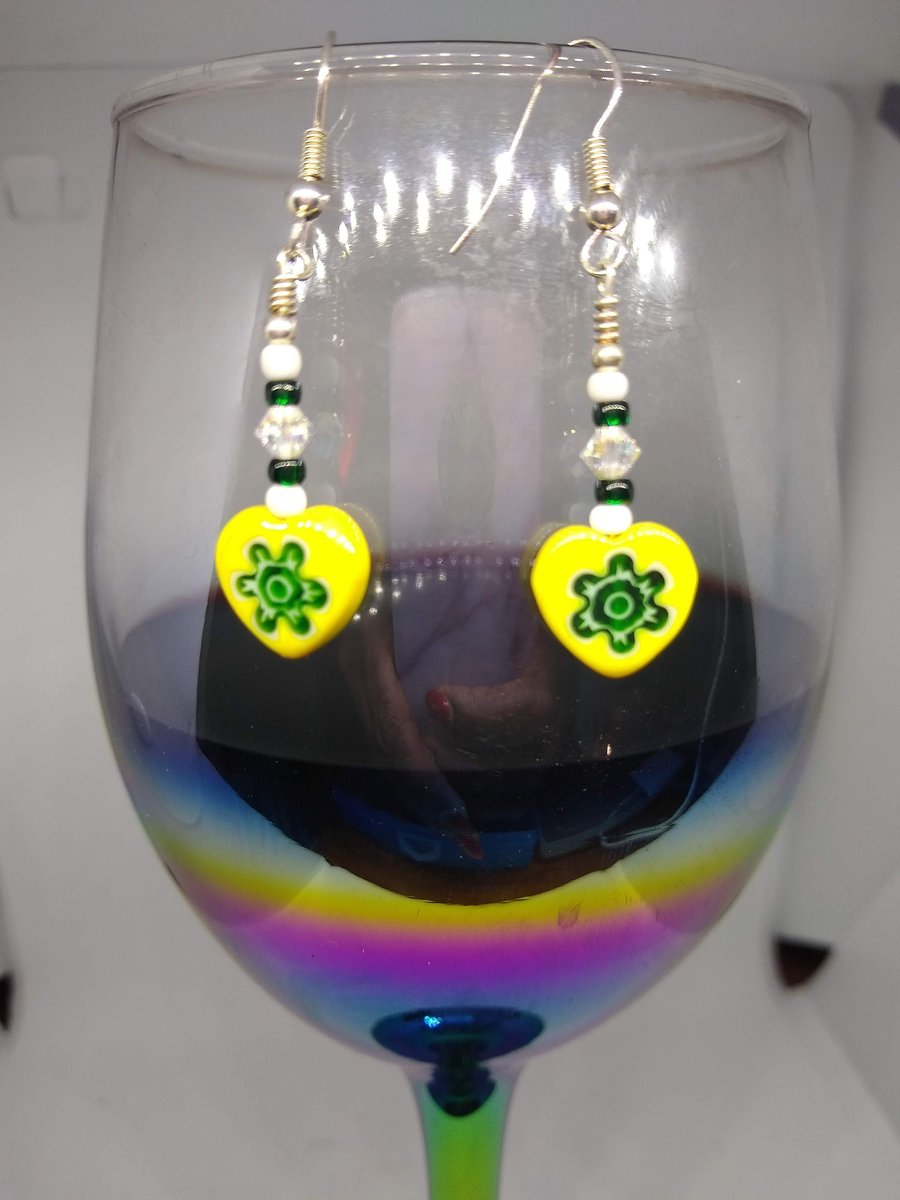 Flower Bead Earrings Handmade Jewelry Choice of Colour