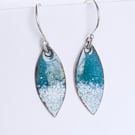 Colourful teal enamel dangle earrings