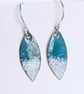 Colourful teal enamel dangle earrings - Image 1