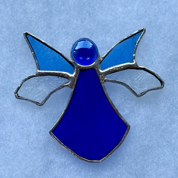 Stained Glass Woodland Fairy - stunning royal blue