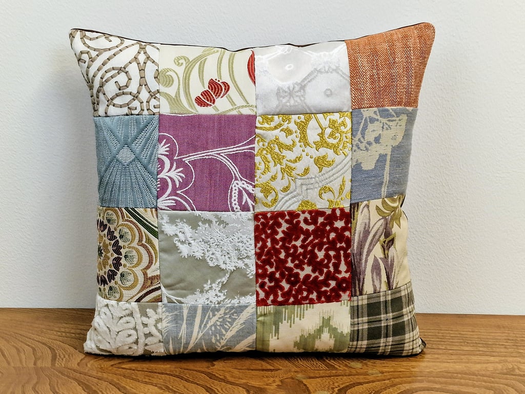 Handmade 45cm x 45cm patchwork cushion cover 