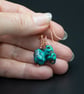 Natural turquoise and copper earrings, Turquoise jewelry - Image 4