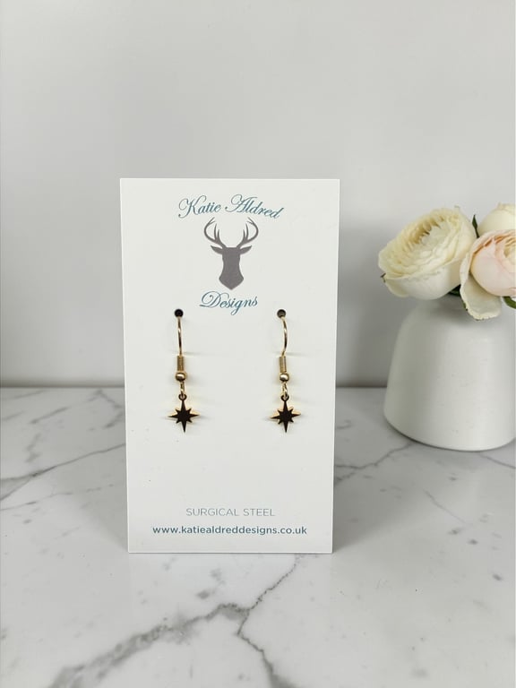 Charm Earrings - Mini Gold Star