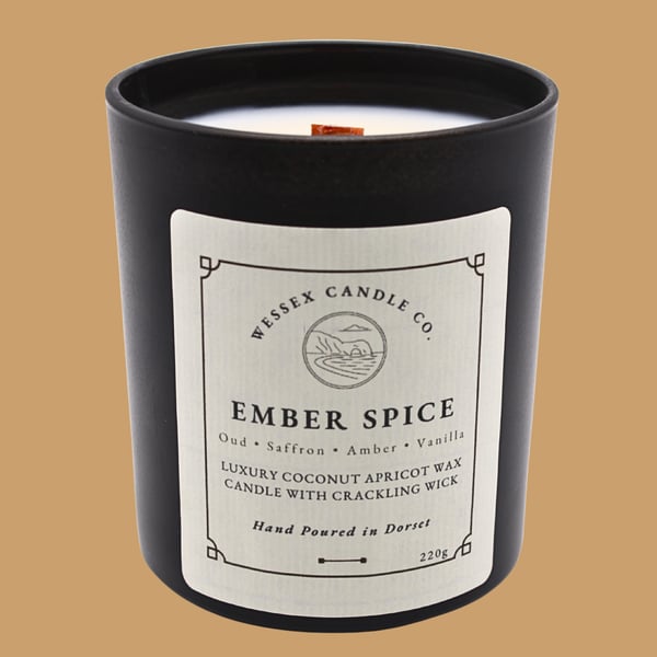 Oud & Saffron Candle - Ember Spice - Wooden Wick