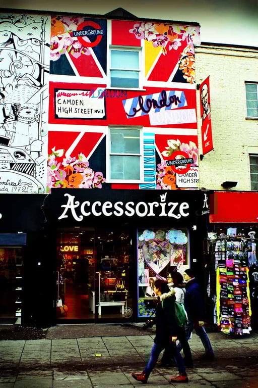 Camden High Street Colourful Shop Fronts London Photograph Print