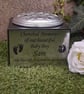 Granite Grave Plaque Memorial Marker Baby Grave Vase Pot Flower Holder - Image 1