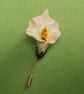 WHITE CALLA LILY- ARUM LILY PIN Wedding Lapel Flower Brooch HANDMADE HANDPAINTED - Image 3