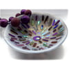 Fused Glass Bowl Round 12.5cm Lavender Dichroic 013