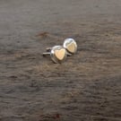 STERLING SILVER Heart Stud Earrings, Handmade Urban Jewellery