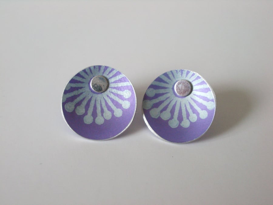 Purple starburst stud earrings