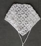 Lace Bandana Head, Floral Design, White Cotton