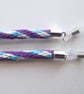 Kumihimo Braided Cotton Glasses Strap or Cord, Purple, Blue, Cream - Image 3