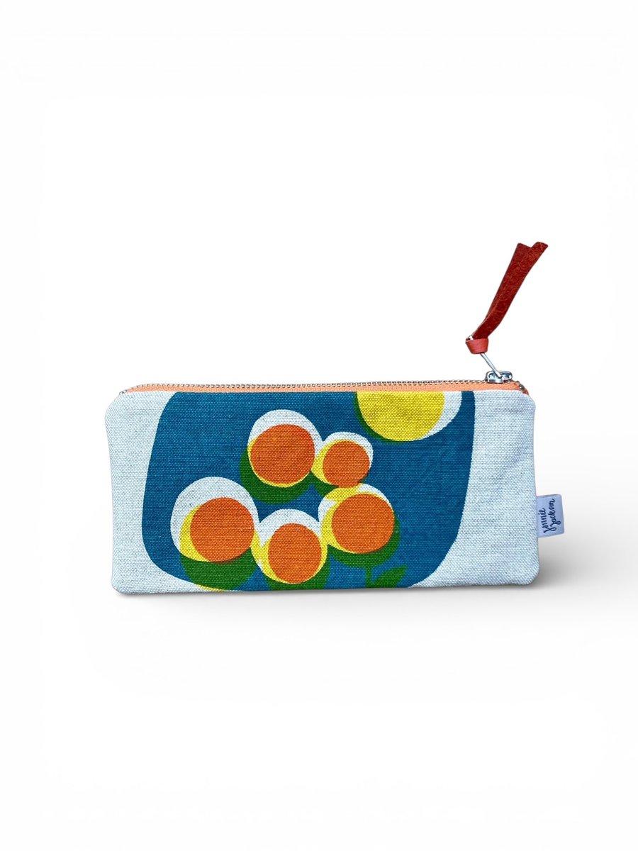 Perfectly imperfect - Hand screen printed pencil case - Sunflowers