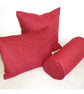 Bolster Cushion Cover 16"x6" Round Cylinder Red Chenille 6x16 - Image 3
