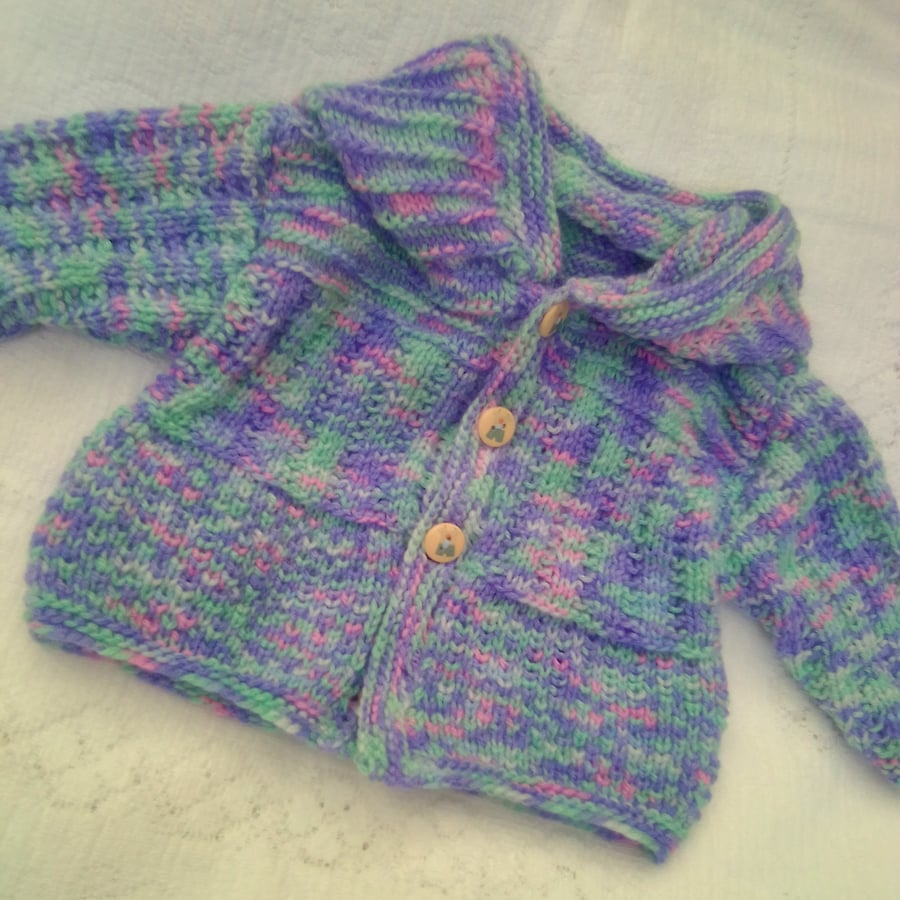 Knitted Textured Hooded Jacket for Babies & Children up to 7, Baby Shower Gift