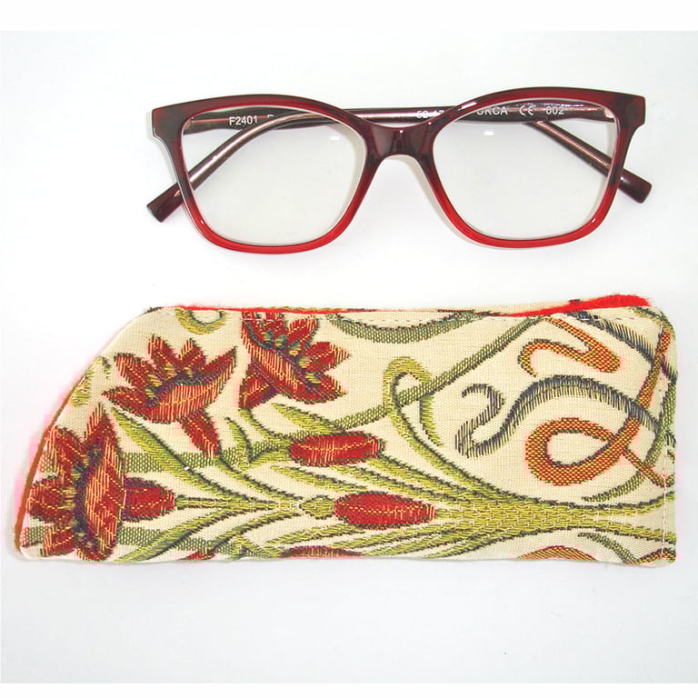 Glasses Case Sleeve Art Nouveau Tapestry Red Deco Tiffany Floral