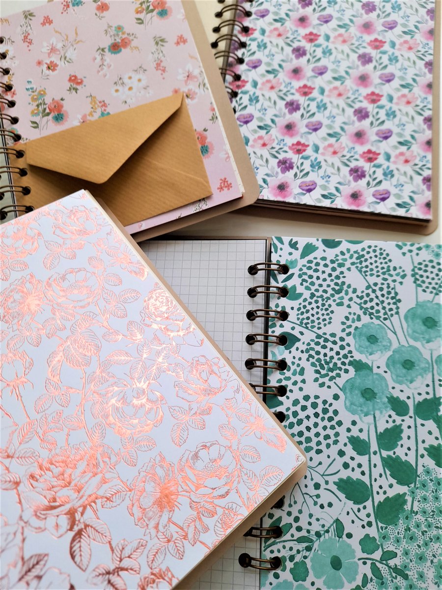 Floral themed junk journal - notebook - smash book - glue book