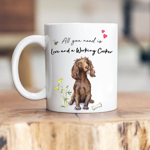 Love and a Cocker (Working) Liver Ceramic Mug