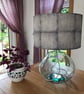 Hand Printed Linen Lampshade in Lavender Grey