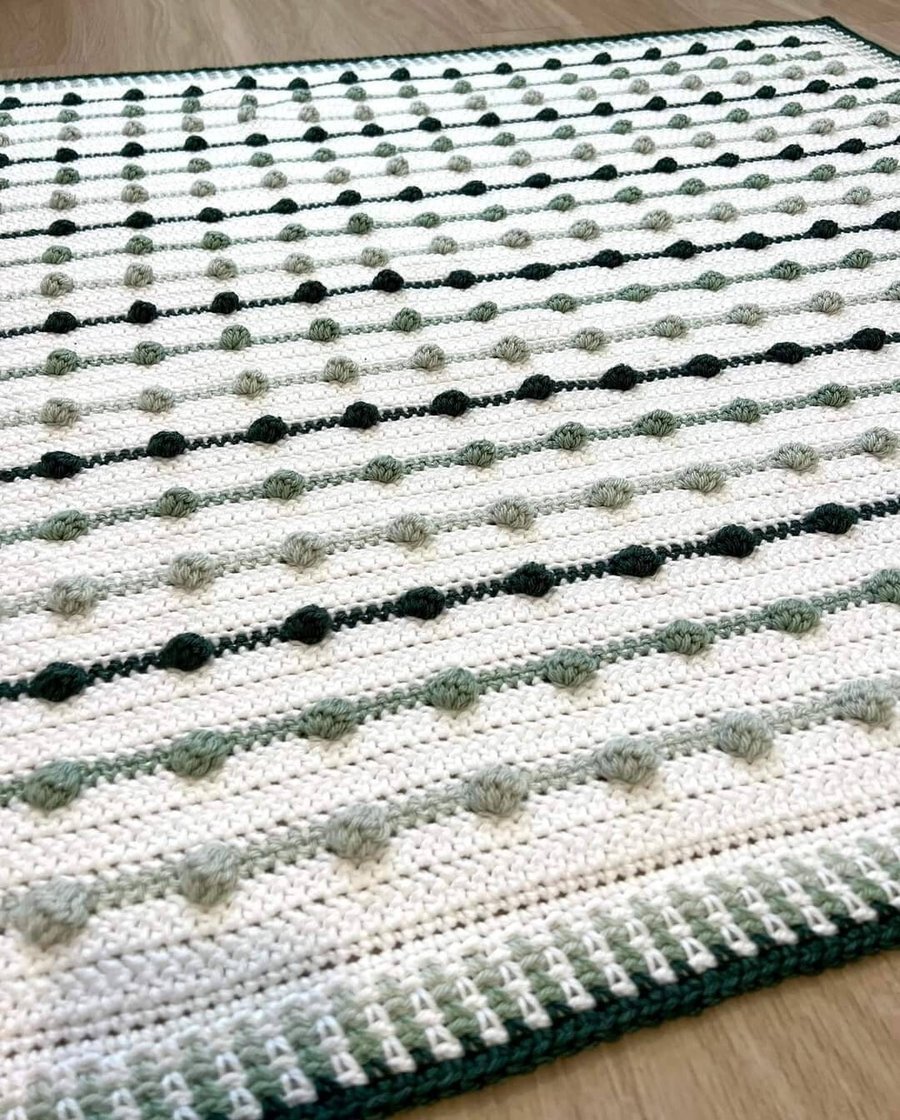 Bobble lines baby blanket