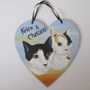 Pet Portrait on Large Wooden Decorative Heart Cat Dog Rabbit Guinea Pig etc