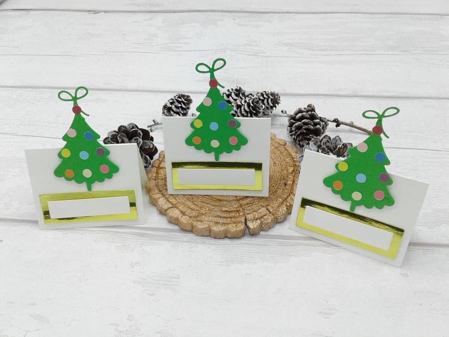 Christmas place settings. Set of 10 luxury Christmas place cards. Ivory and gold