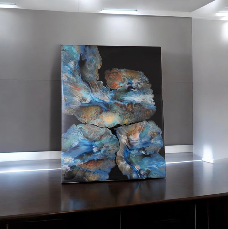 Underwater formation acrylic abstract 