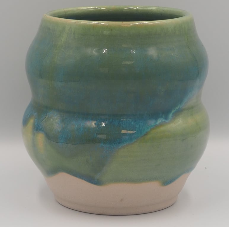 Ceramic green and blue vase