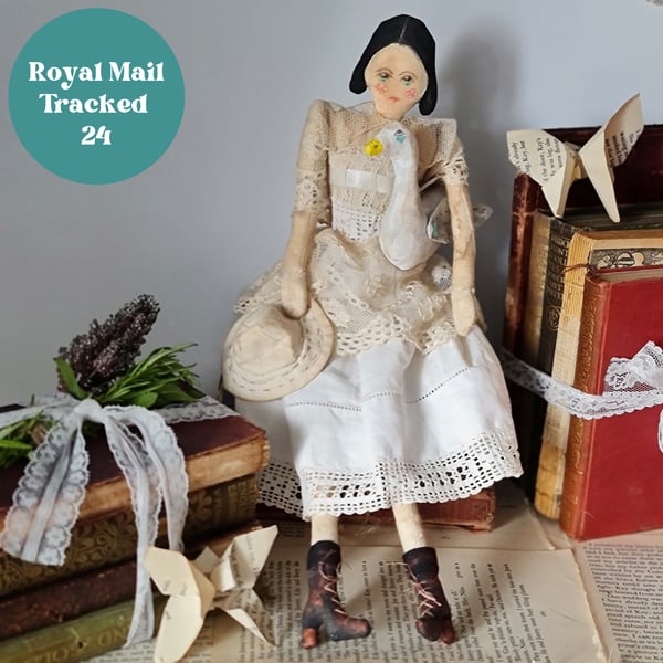 Goose girl handmade textile heirloom doll