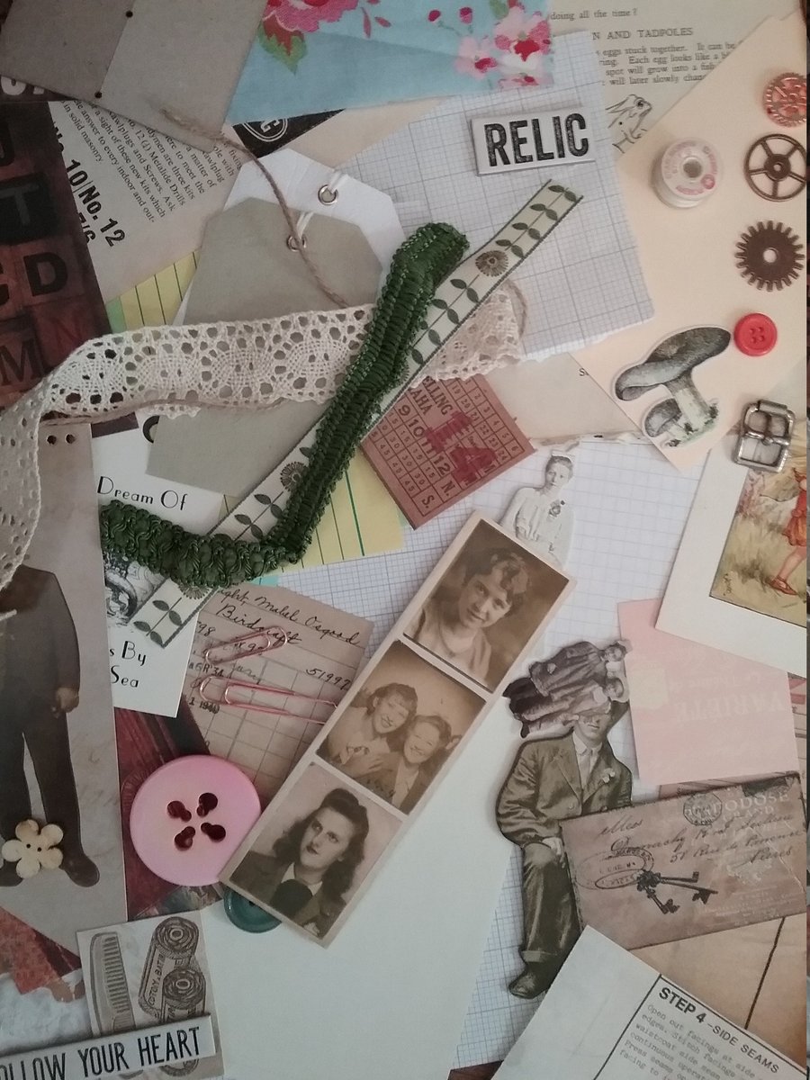Vintage theme ephemera pack with 70 pieces ( Mabel), junk journals, scrapbooking
